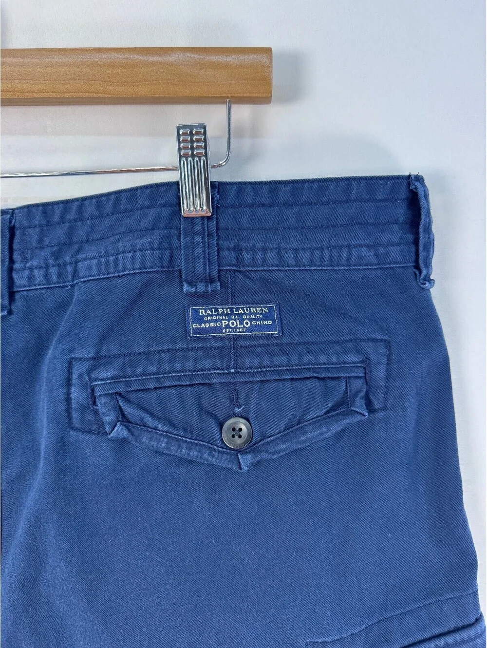 Polo Ralph Lauren Gellar Classic Fit Cargo Shorts Navy Cotton Men Size 40 Tall